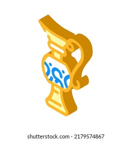 jarra arábiga antigua para el vector de ícono isométrico de bebidas. antigua jarra árabe para el signo de bebida. ilustración de símbolo aislado