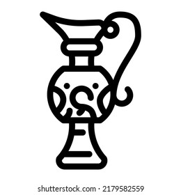 jarra arábiga antigua para el vector de icono de línea de bebida. antigua jarra árabe para el signo de bebida. símbolo de contorno aislado ilustración negra