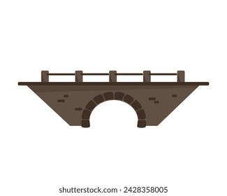 antiguo puente de piedra arqueado. Ilustración de vector