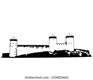 Ancient architecture of Europe n white background