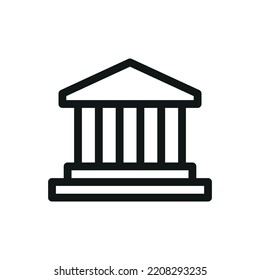 Ancient architecture isolated icon, antique culture outline vector icon with editable stroke