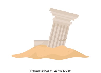 Ancient Architecture In Sand Vector Illustration