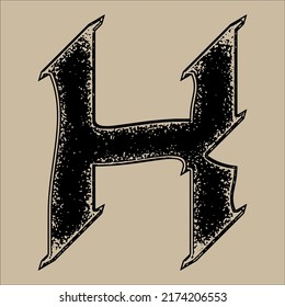 Ancient art font.Decorative custom letter.