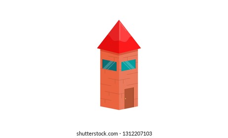 Ancient asia building isolated vector illustration