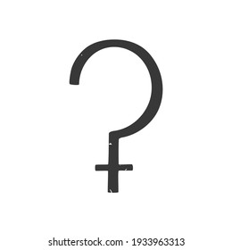 Ancient astrological symbol of Ceres. Minimalistic icon isolated on a white background. Vector hand drawn illustration