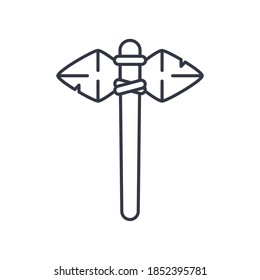 Ancient ax icon, linear isolated illustration, thin line vector, web design sign, outline concept symbol with editable stroke on white background.