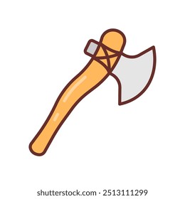 Iconos llenos de hacha antigua, Ilustración vectorial