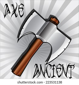 Ancient axe. Vector illustration