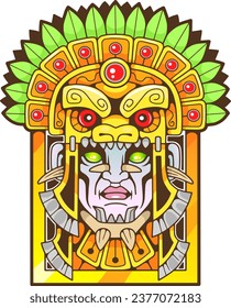 ancient aztec deity, illustration, design