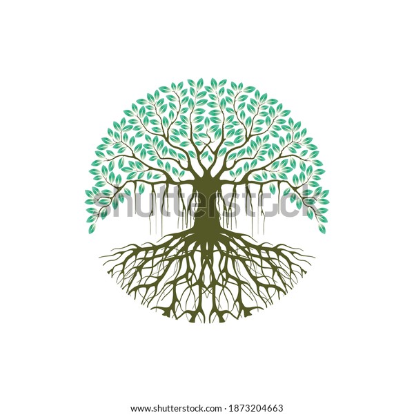 Ancient Banyan Tree Abstract Tree Logo Stock Vector (Royalty Free ...