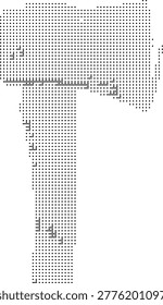 ancient battle axe medieval weapon warrior tool knight armor retro halftone dither metal sharp steel blade