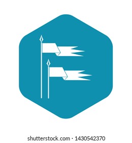 Ancient battle flags icon in simple style on a white background vector illustration