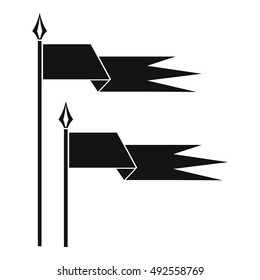 Ancient battle flags icon in simple style on a white background vector illustration