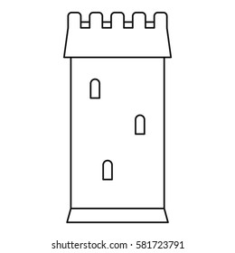 Ancient battle tower icon. Outline illustration of ancient battle tower vector icon for web