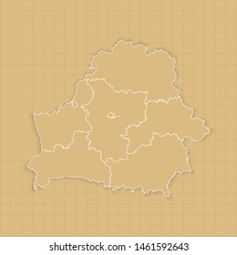 Ancient Belarus map old paper background with space for text. Vector illustration EPS10.