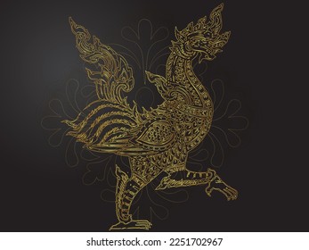 ancient bird traditional thai art
