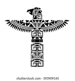 ancient black totem icon illustration