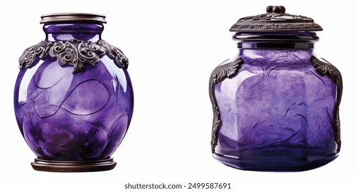 ancient blank spell jar  halloween isolated white background 