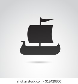 Ancient boat icon. Vector art.