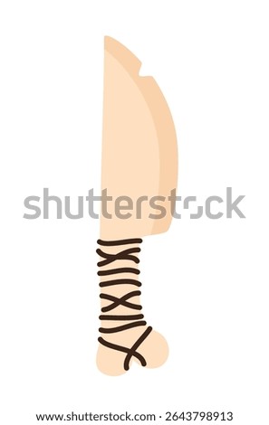 Ancient bone knife. Flat vector illustration.