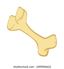 ?artoon ancient bone. Vector illustration isolated on white background.