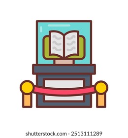 Iconos rellenos de libros antiguos, Ilustración vectorial