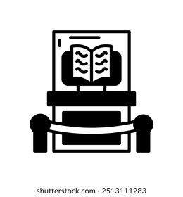 Ancient Book Glyph Icon, Vector illustration