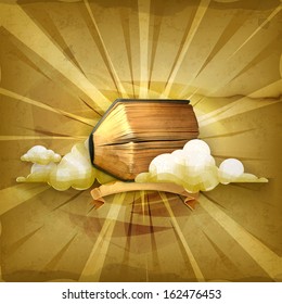 Ancient book, old style vector background