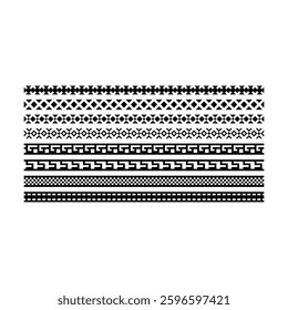 Ancient border frame icon, divider horizontal line vector shape icon for decorative vintage doodle element for design in vector illustration