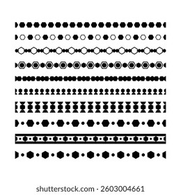 Ancient border frame icon, divider horizontal line vector shape icon for decorative vintage doodle element for design in vector illustration