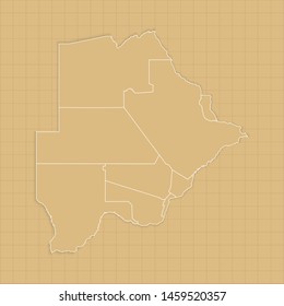 Ancient Botswana map old paper background with space for text. Vector illustration EPS10.