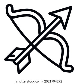 Icono de arco antiguo. Esquema Icono vectorial de arco antiguo para el diseño web aislado en fondo blanco
