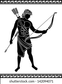 ancient bowman. stencil. vector illustration