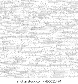 Ancient brick wall background. Shabby brick wall sketch pattern Architectural texture