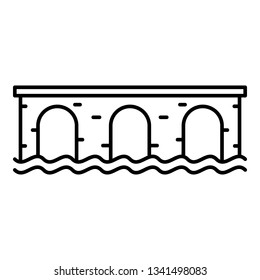 Ancient bridge icon. Outline ancient bridge vector icon for web design isolated on white background