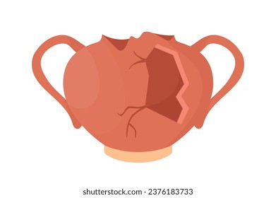 Ancient Broken Vase Vector Illustration