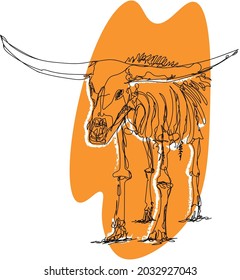 ancient buffalo fossil in one line