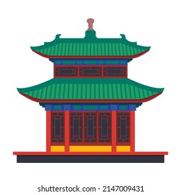 Ancient building in chinese style, vector icon