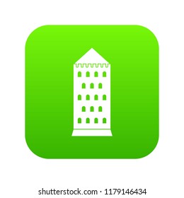 Ancient building icon digital green for any design isolated on white vector illustration