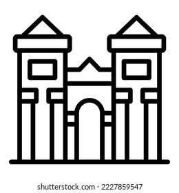 Ancient building icon outline vector. European skyline. Country map