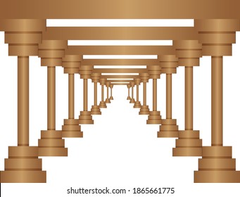 Ancient Building Pillars Design Illustration 