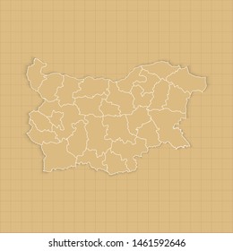 Ancient Bulgaria map old paper background with space for text. Vector illustration EPS10.