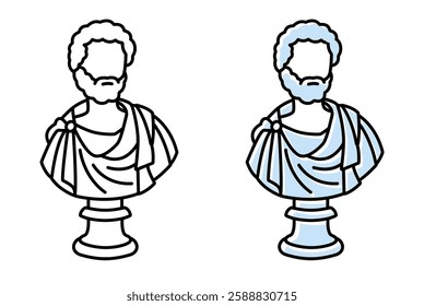Ancient bust icon. Ancient Greek statue. Icon of an ancient philosopher	