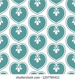 Ancient byzantine greek alfresco floral ornamental seamless pattern. Vector. Light design green stylized leaf on white background. 