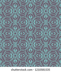 Ancient byzantine greek stylized orthodox floral ornamental seamless pattern. Vector lace. Light design grey background. 
