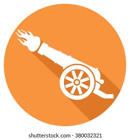 ancient cannon flat icon (old artillery symbol)