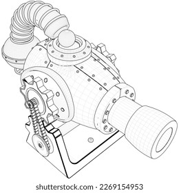 Ancient Cannon Modern Invention Vector 02. Illustration einzeln auf weißem Hintergrund. Eine Vektorgrafik von Cannon.