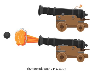 Ancient cannon  vector design illustration isolated on white background