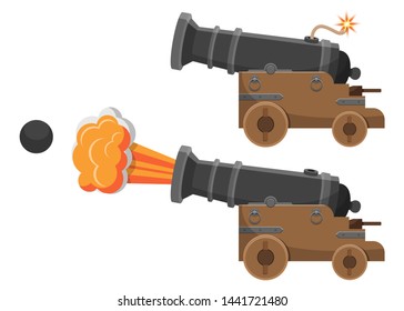 Ancient cannon  vector design illustration isolated on white background