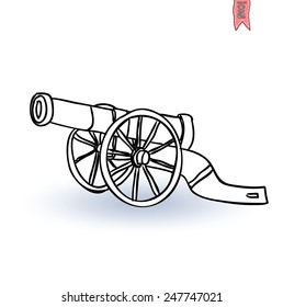 Ancient Cannon Doodle Style Sketch Illustration Stock Illustration ...